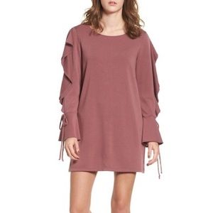 Ruffle Sleeve Sweatshirt Dress